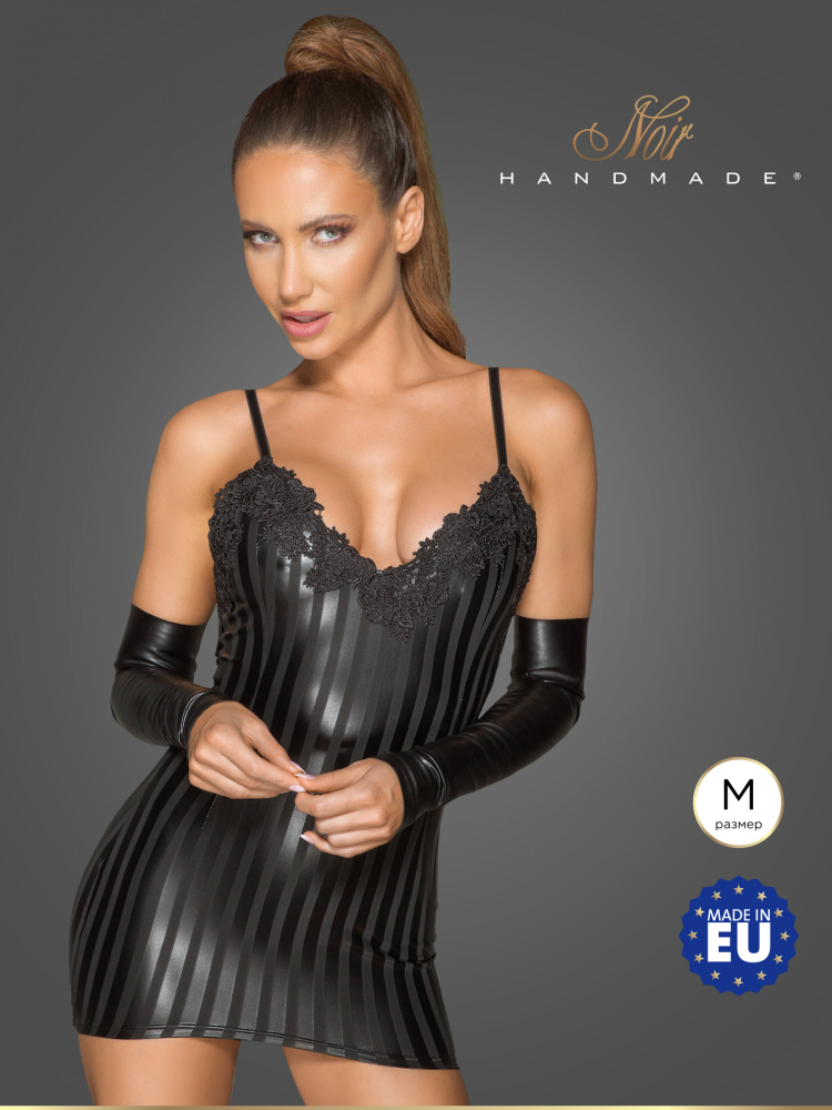 Noir-Handmade-Powerwetlook-minidress-_-eroticheskoe-mini_plate-na-bretelyakh_-M-_chyernyy_